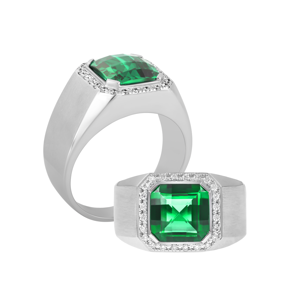 Nhẫn nam kim cương tấm vàng 14K Roundabout S.EME W GVRG0210467