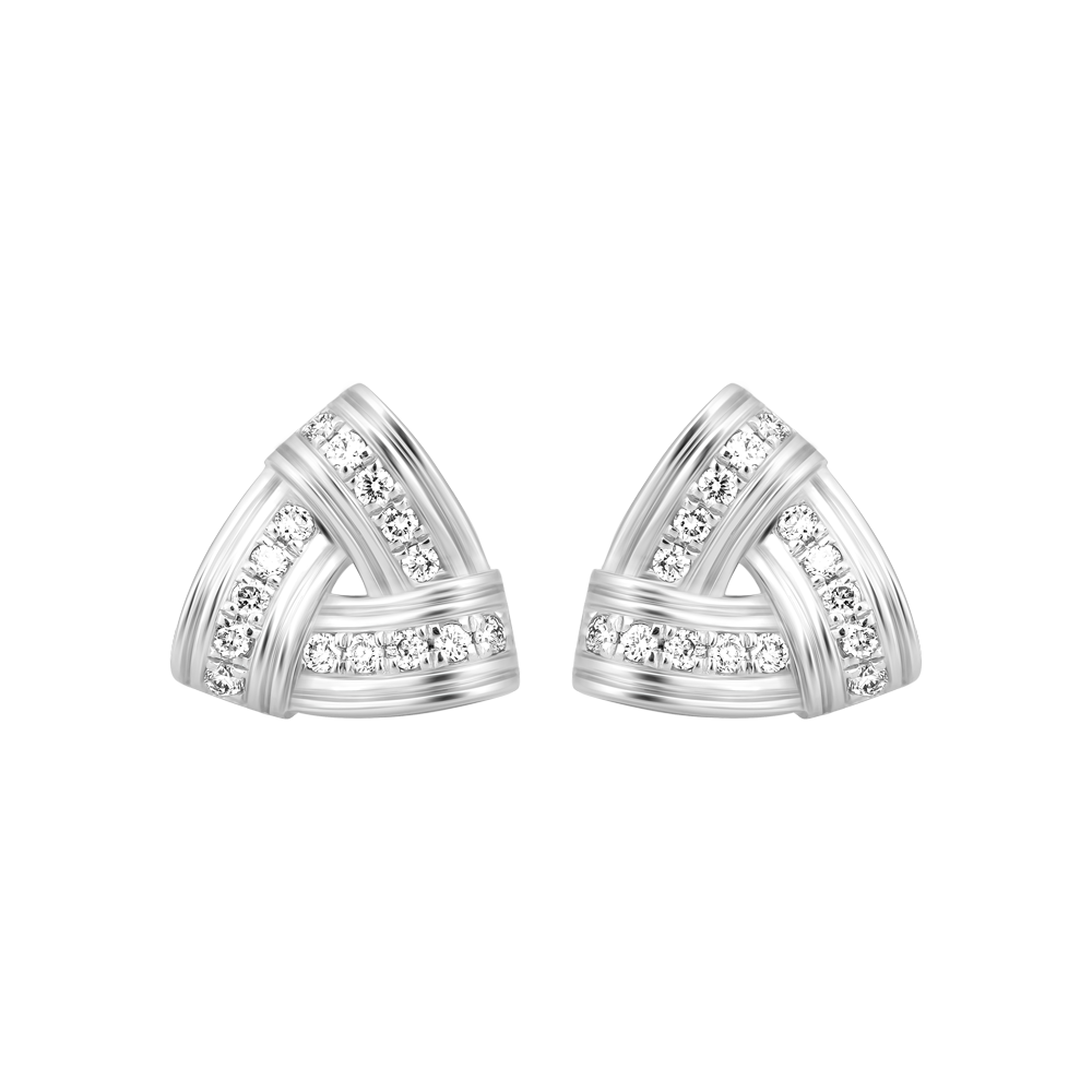 Hoa tai kim cương viên vàng 14K Vintage