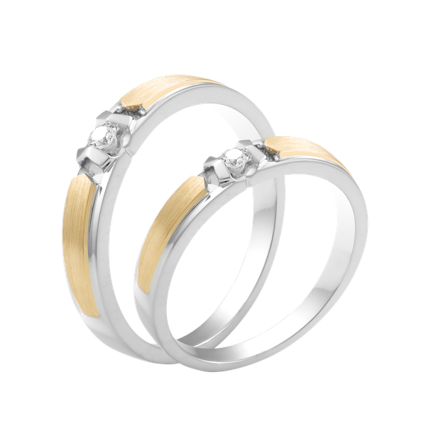 Nhẫn cưới nam kim cương vàng 14K Dorence 5p M