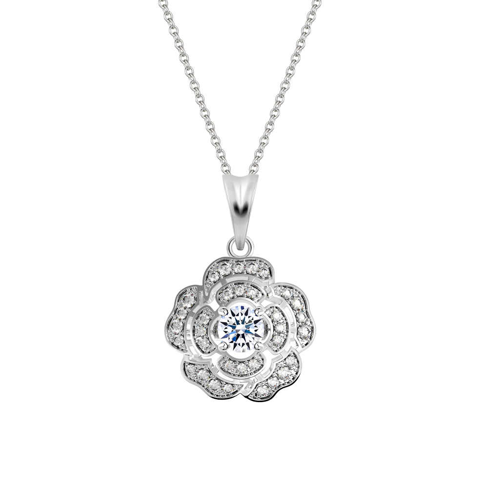 Mặt đính đá CZ vàng 10K Rosing WS 5C