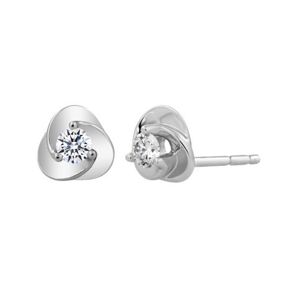 Hoa tai đính đá CZ vàng 14K Lovely Heart 5p