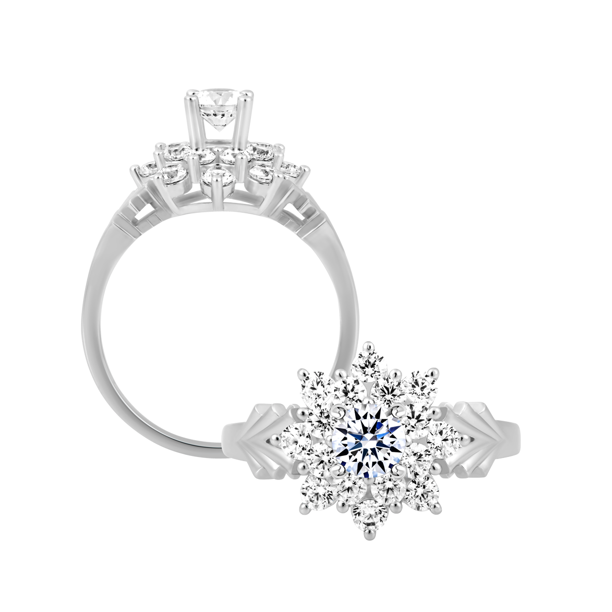 Nhẫn nữ đính đá CZ vàng 14K Editing 3C