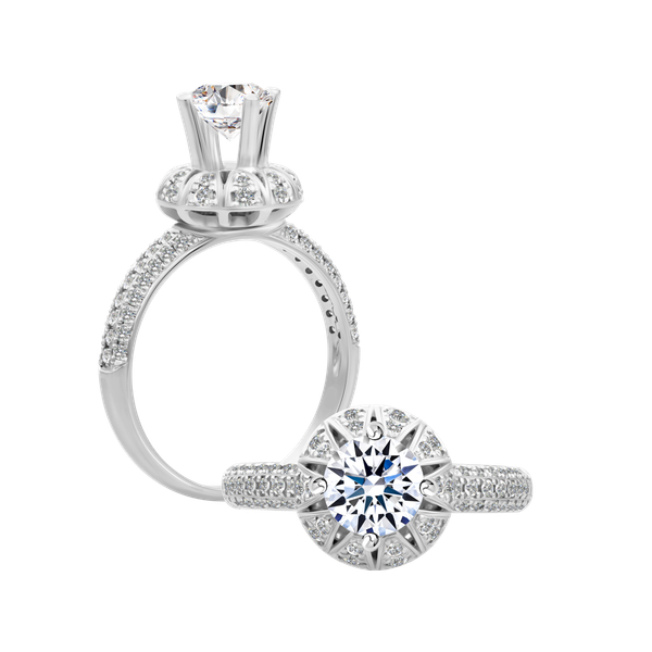 Ổ nhẫn nữ kim cương tấm vàng 14K Perfective 1CT
