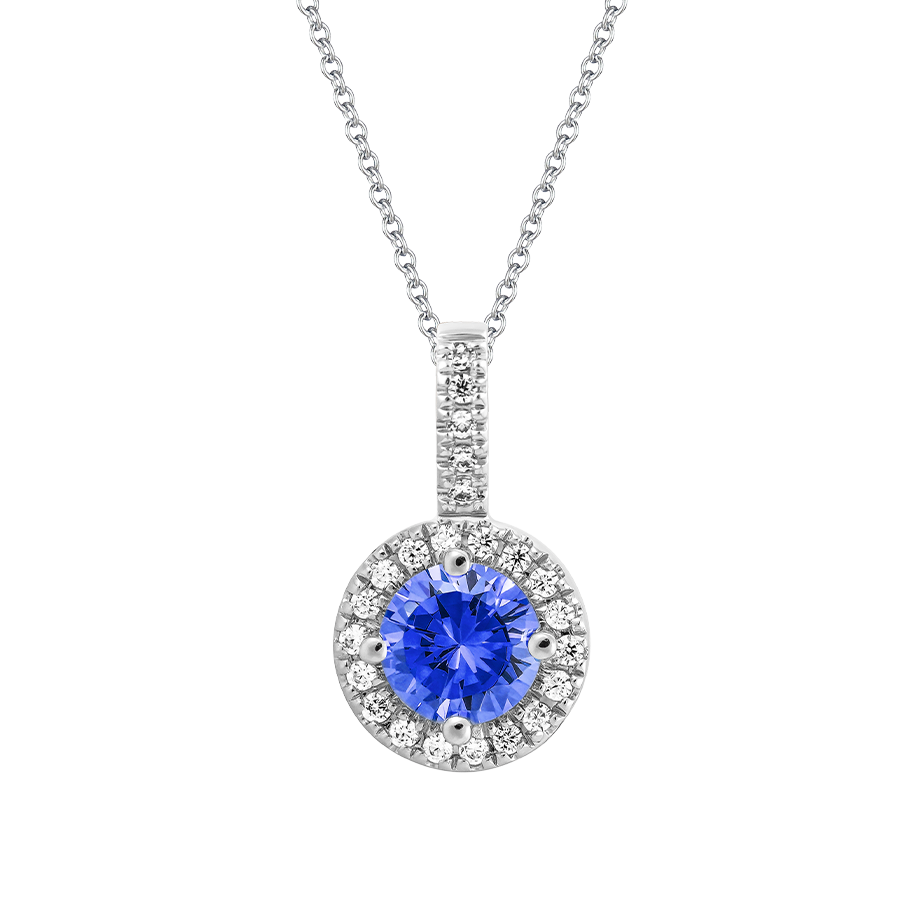 Mặt đính đá màu Sapphire vàng 10K Waddle RD S.Sap GVPD0025076