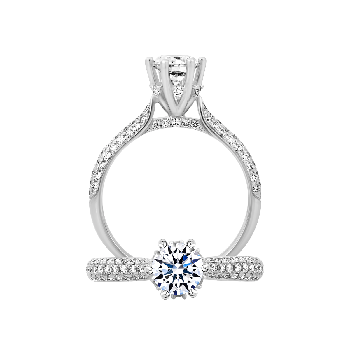 Ổ nhẫn nữ kim cương tấm vàng 14K Beronica 5C