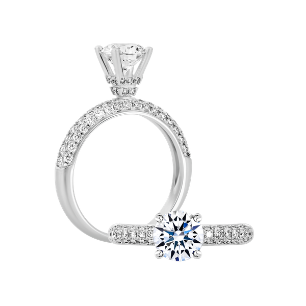 Ổ nhẫn nữ kim cương tấm vàng 14K Splendor 1CT