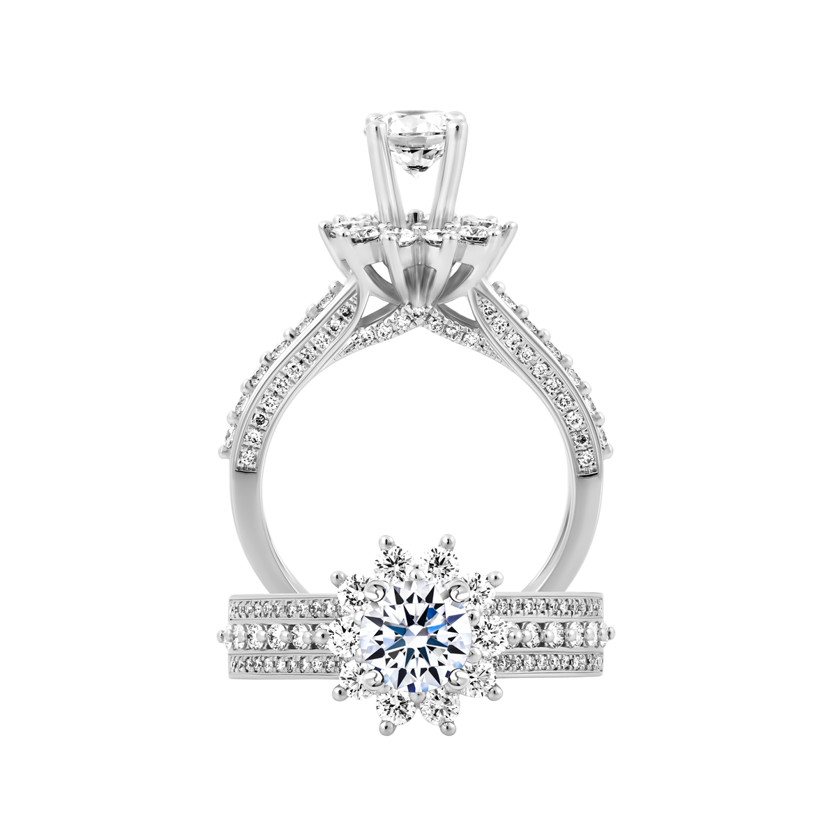 Nhẫn nữ kim cương tấm vàng 14K Zadia 5C