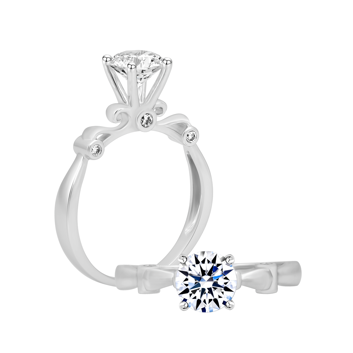 Ổ nhẫn nữ kim cương tấm vàng 14K Dimitary 1CT