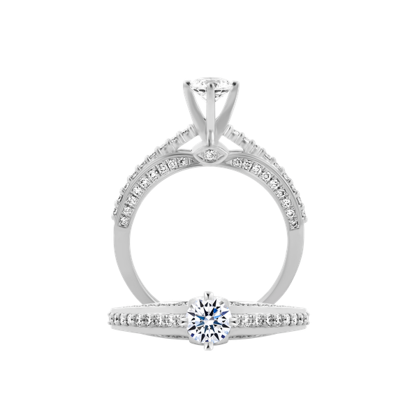 Nhẫn nữ kim cương 8 Hearts & Arrows vàng 14K Cordial H&A 3C GVRG0250776