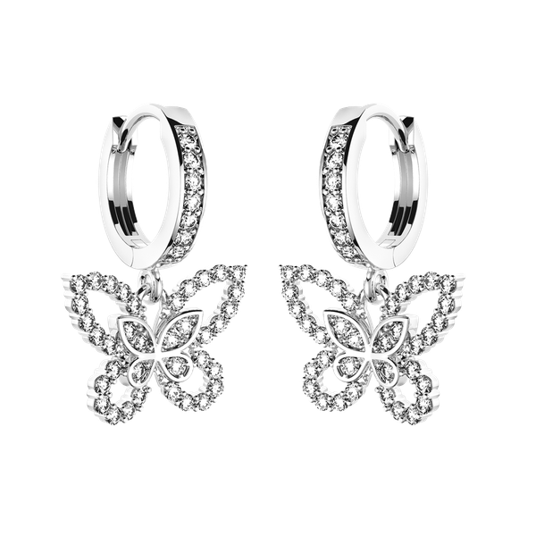 Hoa tai đính đá CZ vàng 10K Butterfly WS