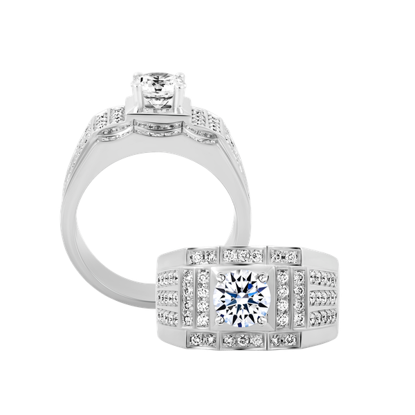 Nhẫn nam kim cương tấm vàng 14K Doughty 1CT W