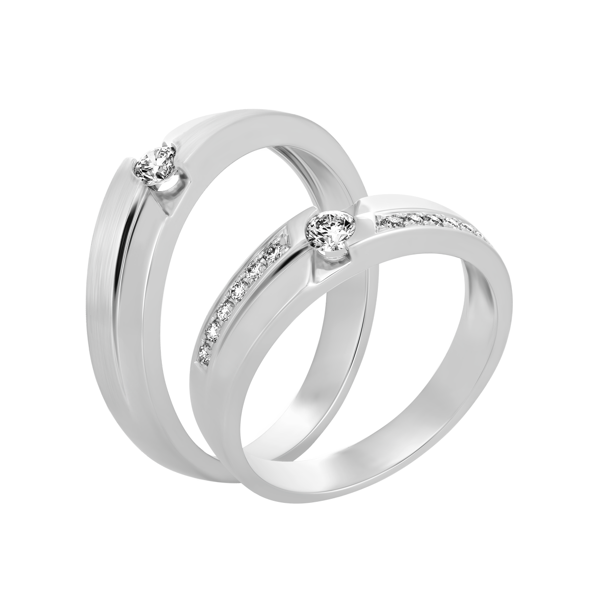 Nhẫn cưới nữ kim cương vàng 14K Lovely life 10p F