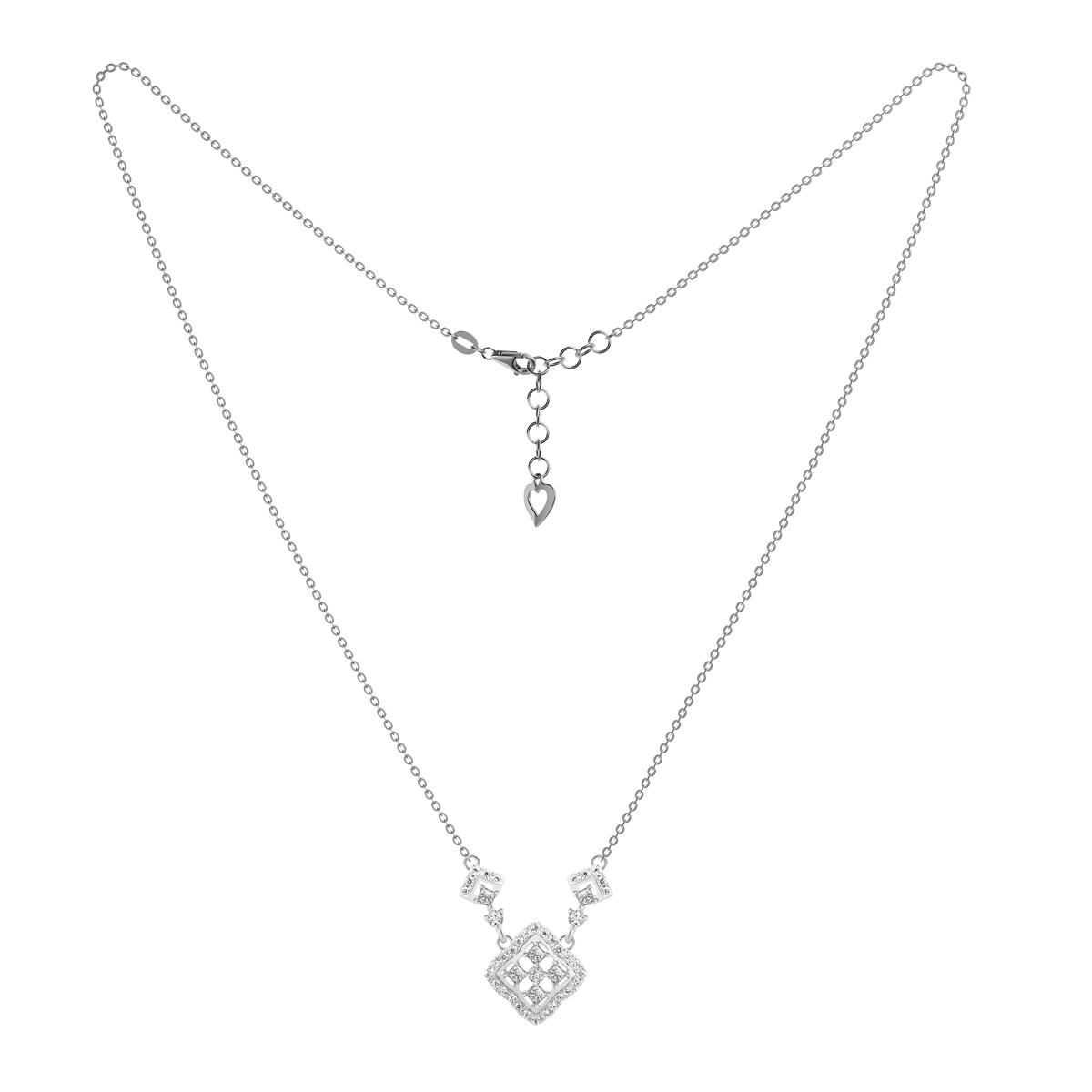 Dây liền mặt đính đá CZ vàng 18K Cheering