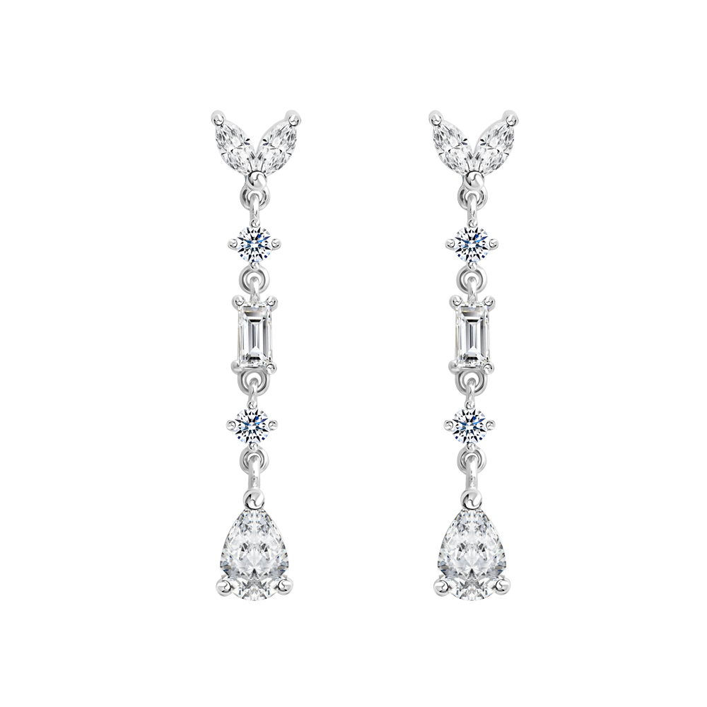 Hoa tai đính đá CZ vàng 18K Felicity