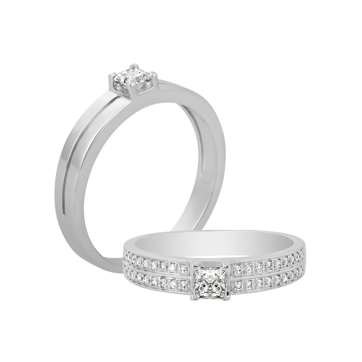 Nhẫn cưới nữ kim cương viên vàng 14K Kenia PR1C F