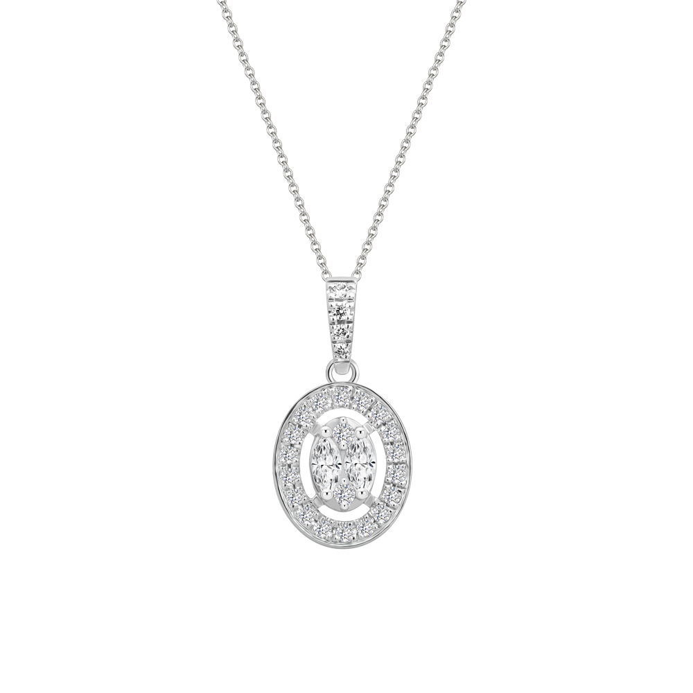 Mặt kim cương viên vàng 14K Ellipse TD