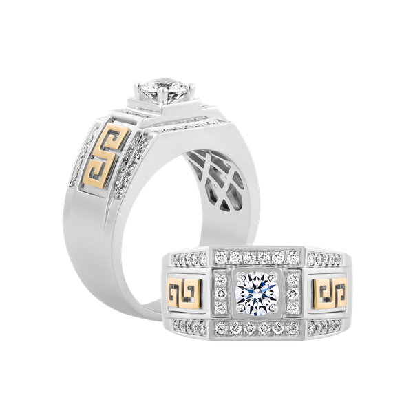 Nhẫn nam kim cương tấm vàng 14K Melarea 1CT WY