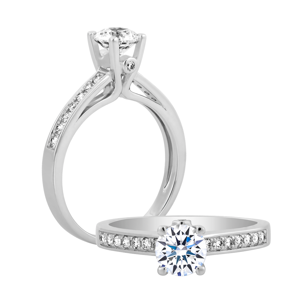 Ổ nhẫn nữ kim cương tấm vàng 14K Empire 3C