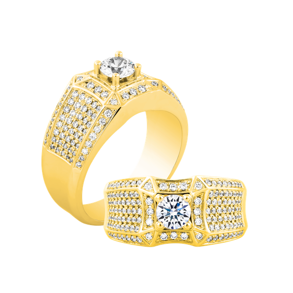 Nhẫn nam kim cương tấm vàng 14K Lambor 1CT Y