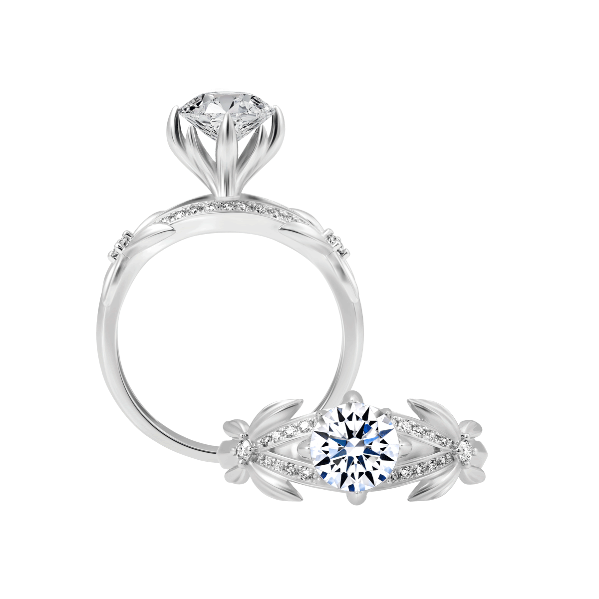 Ổ nhẫn nữ kim cương tấm vàng 14K Cinta 1CT