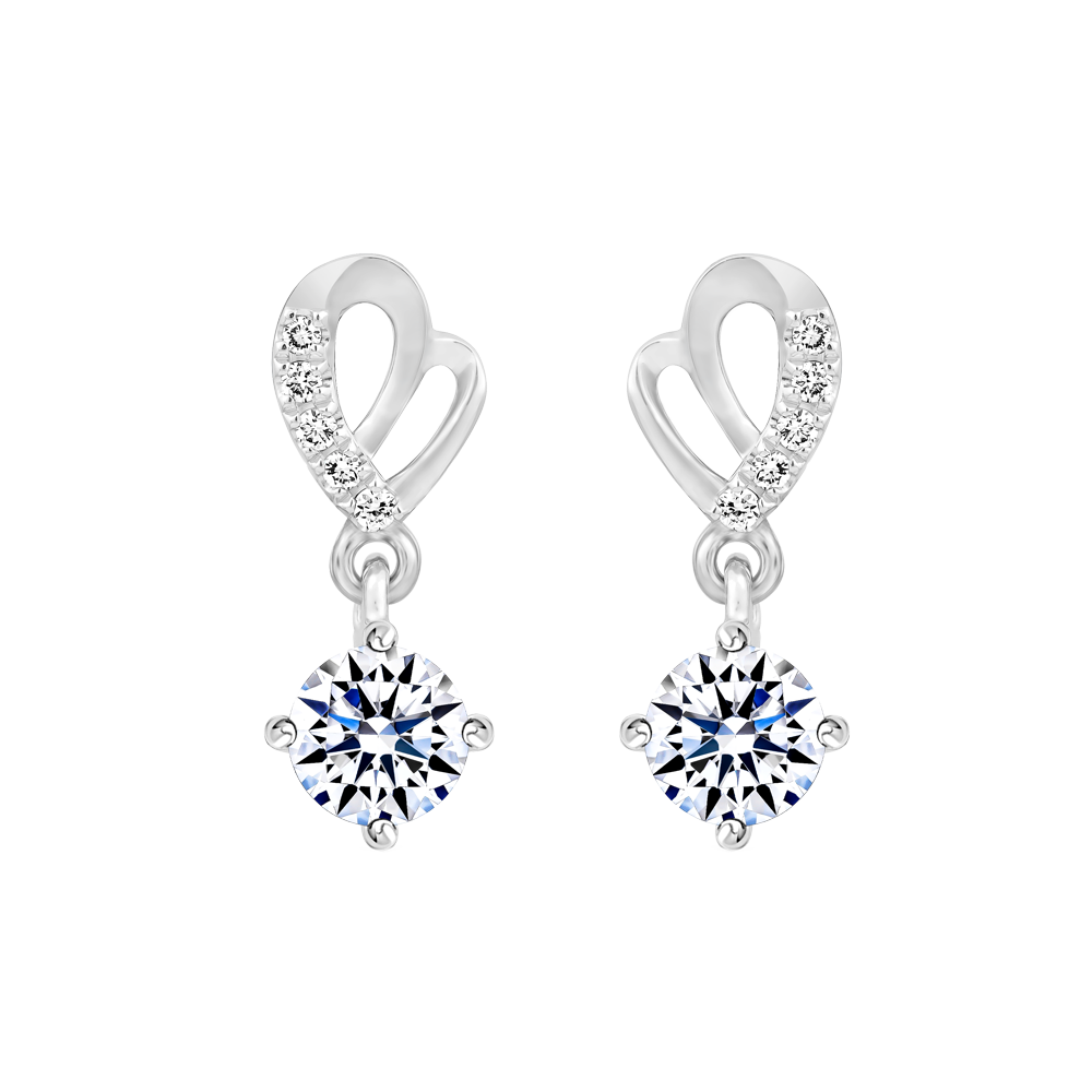 Hoa tai kim cương tấm vàng 14K Glimmer 2C