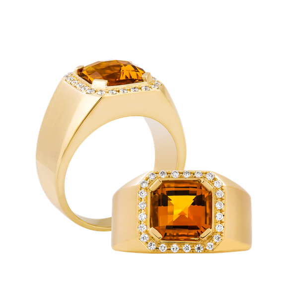 Nhẫn nam kim cương tấm vàng 14K Roundabout S.CIT Y