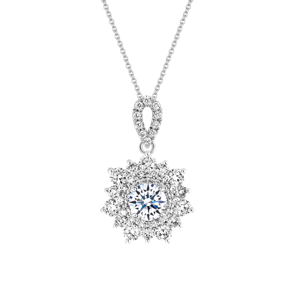 Mặt kim cương tấm vàng 14K Flowery 5C