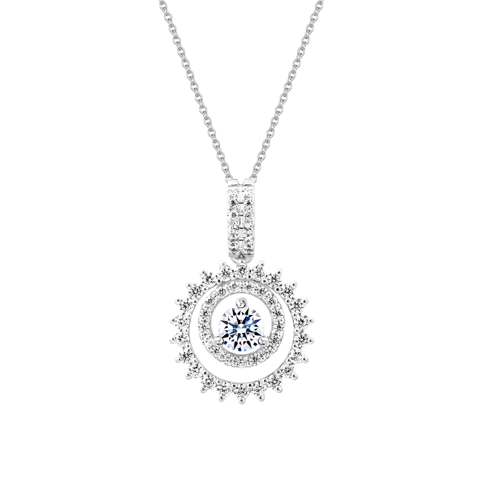 Mặt đính đá CZ vàng 14K Wheelful 2C