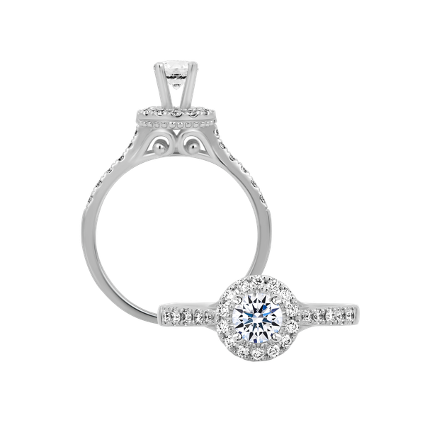 Nhẫn nữ kim cương tấm vàng 14K My love 3C