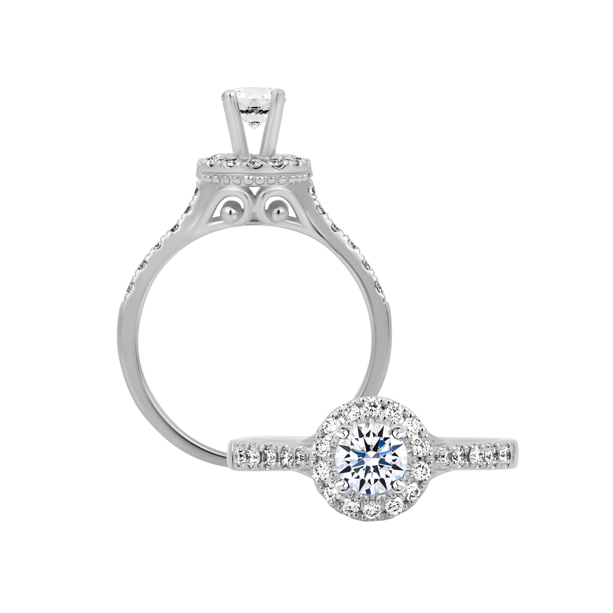 Nhẫn nữ kim cương tấm vàng 14K My love 3C