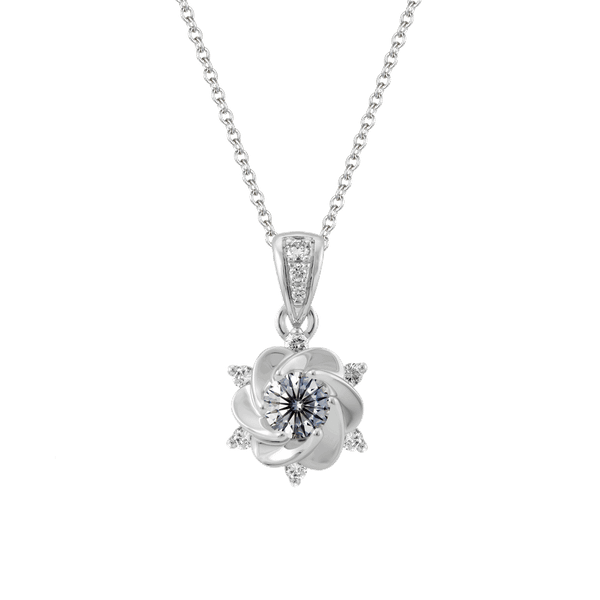 Mặt kim cương tấm vàng 14K Camelia 2C