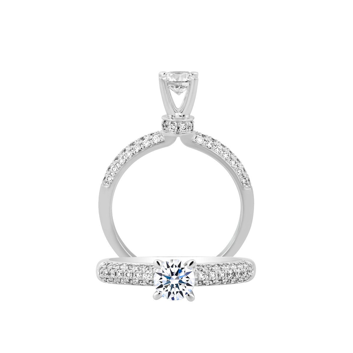 Nhẫn nữ kim cương viên vàng 14K Callias GIA 3C