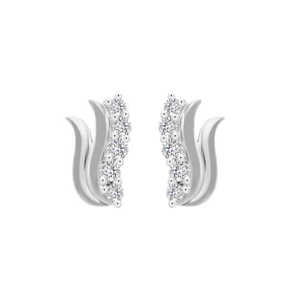 Hoa tai đính đá CZ vàng 14K Zeery