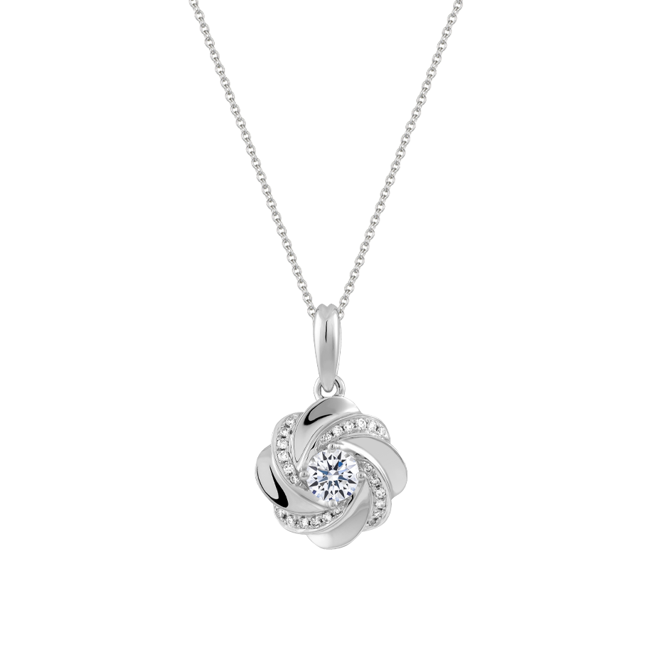 Mặt kim cương viên vàng 14K Accius B GIA 2C