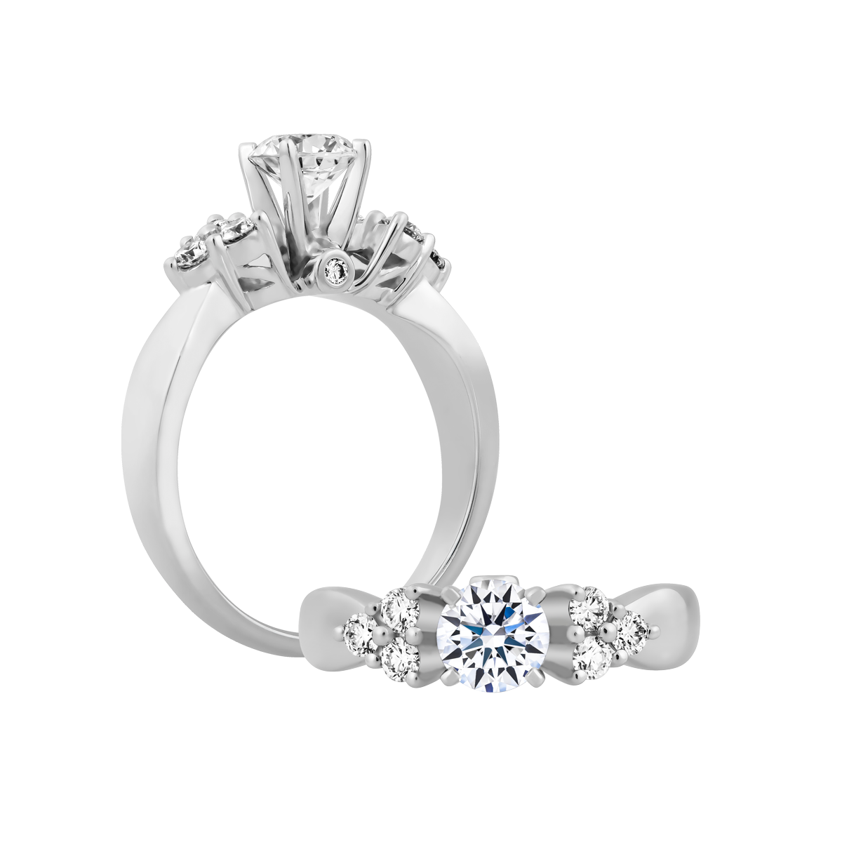 Nhẫn nữ kim cương tấm vàng 14K Cobber N 5C GVRG0257395