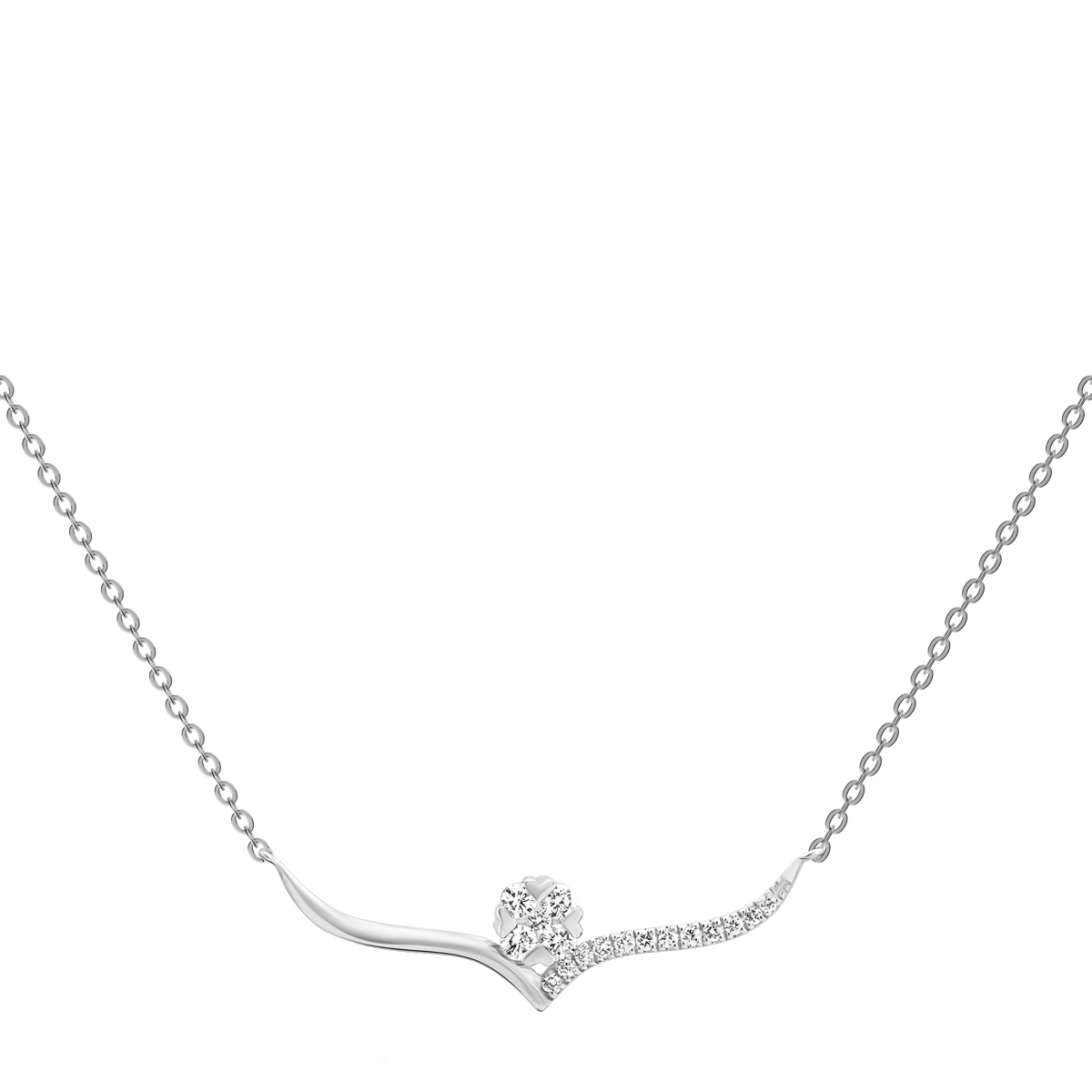 Dây liền mặt kim cương viên vàng 14K Jeny A021 TD