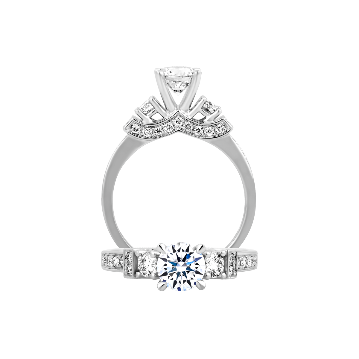 Nhẫn nữ kim cương tấm vàng 14K Nancy 5C