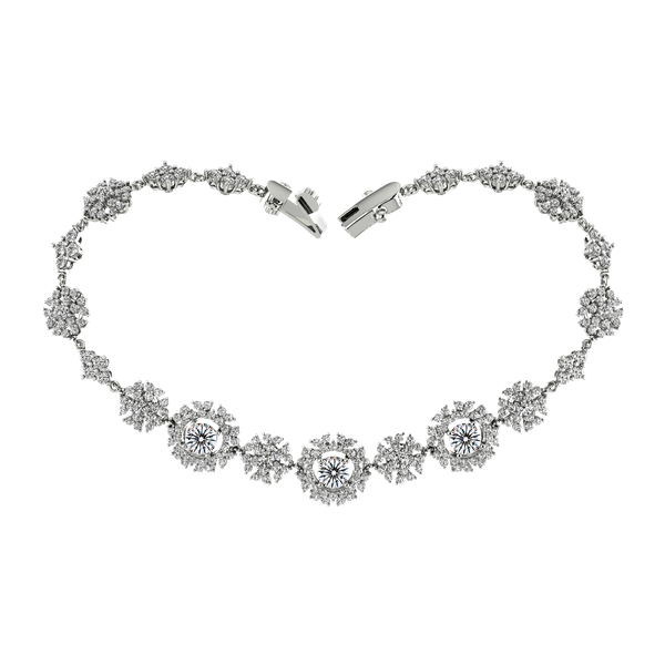 Lắc đính đá CZ vàng 14K Begonia V2 2C