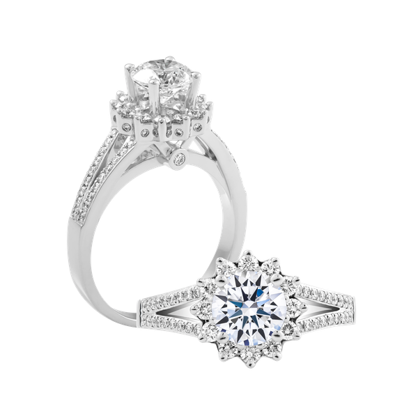 Ổ nhẫn nữ kim cương tấm vàng 14K Horizon N 1CT