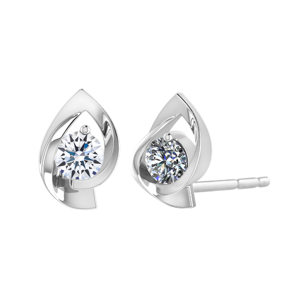 Hoa tai đính đá CZ vàng 14K Albinus 2C