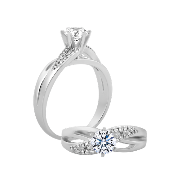 Ổ nhẫn nữ kim cương tấm vàng 14K Chamfer 1.5CT