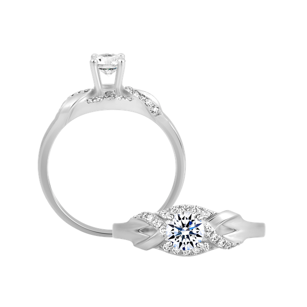 Ổ nhẫn nữ kim cương tấm vàng 14K Glimmer 3C