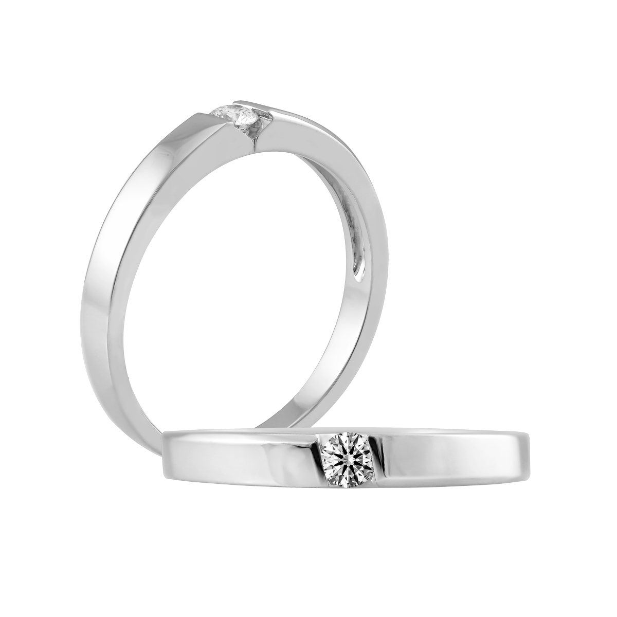 Nhẫn cưới nam kim cương vàng 14K Curled N10p M GVRG0245640