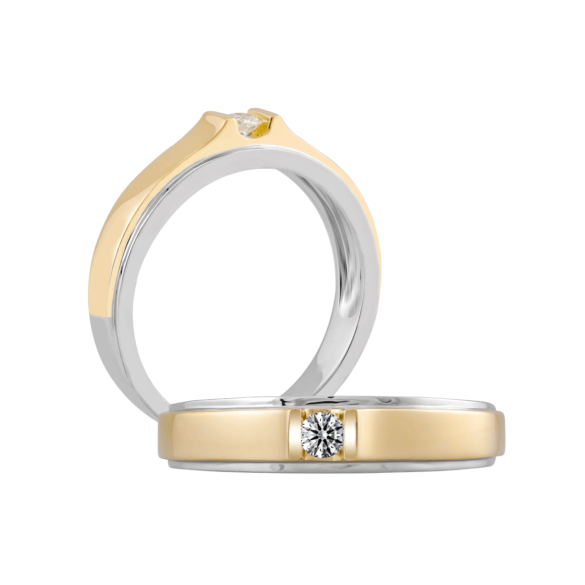 Nhẫn cưới nữ kim cương vàng 14K Devotion 2 5p F