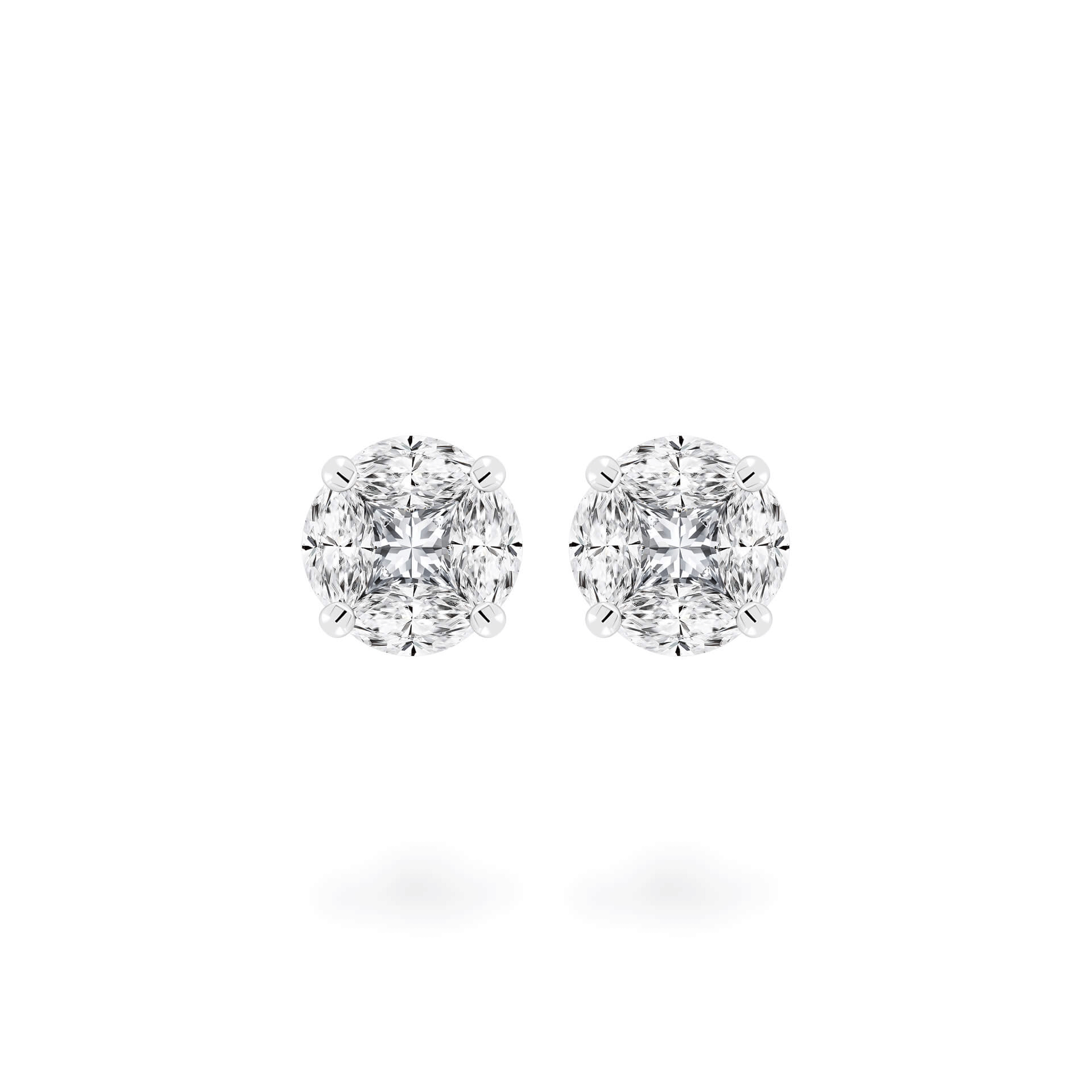 Hoa tai kim cương viên vàng 14K Jena A235 TD