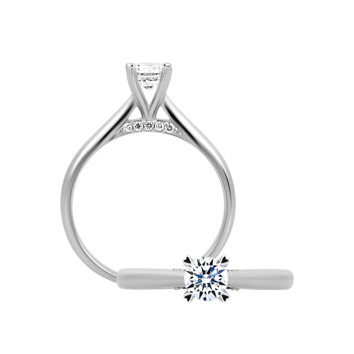 Nhẫn nữ kim cương viên vàng 14K Reliability GIA 3C