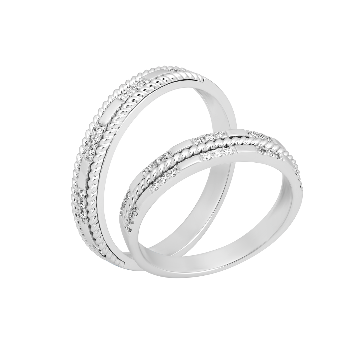 Nhẫn cưới nam kim cương viên vàng 14K Laureling M