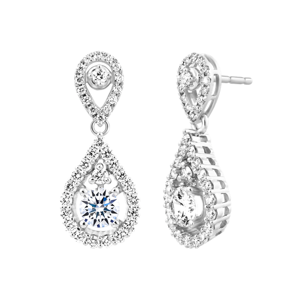 Hoa tai kim cương tấm vàng 14K Gleaming 3C