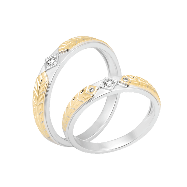 Nhẫn cưới nam kim cương viên vàng 14K Arista M