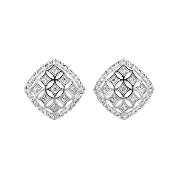 Hoa tai đính đá CZ vàng 14K Constancy